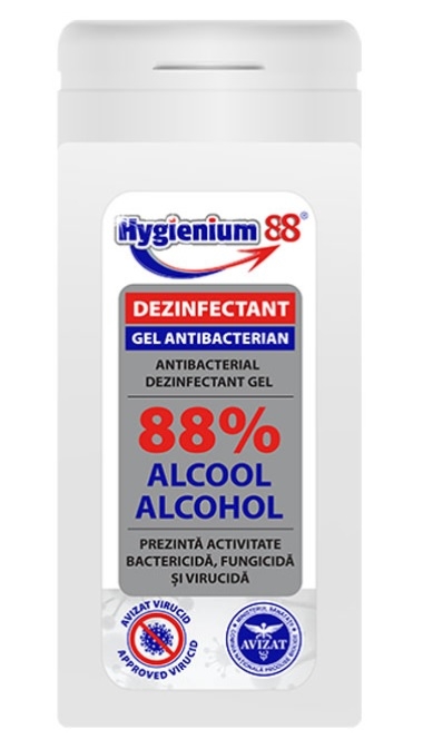 Dezinfectant Virucid Gel maini 50 ml, 88% alcool avizat Ministerul Sanatatii - Hygienium