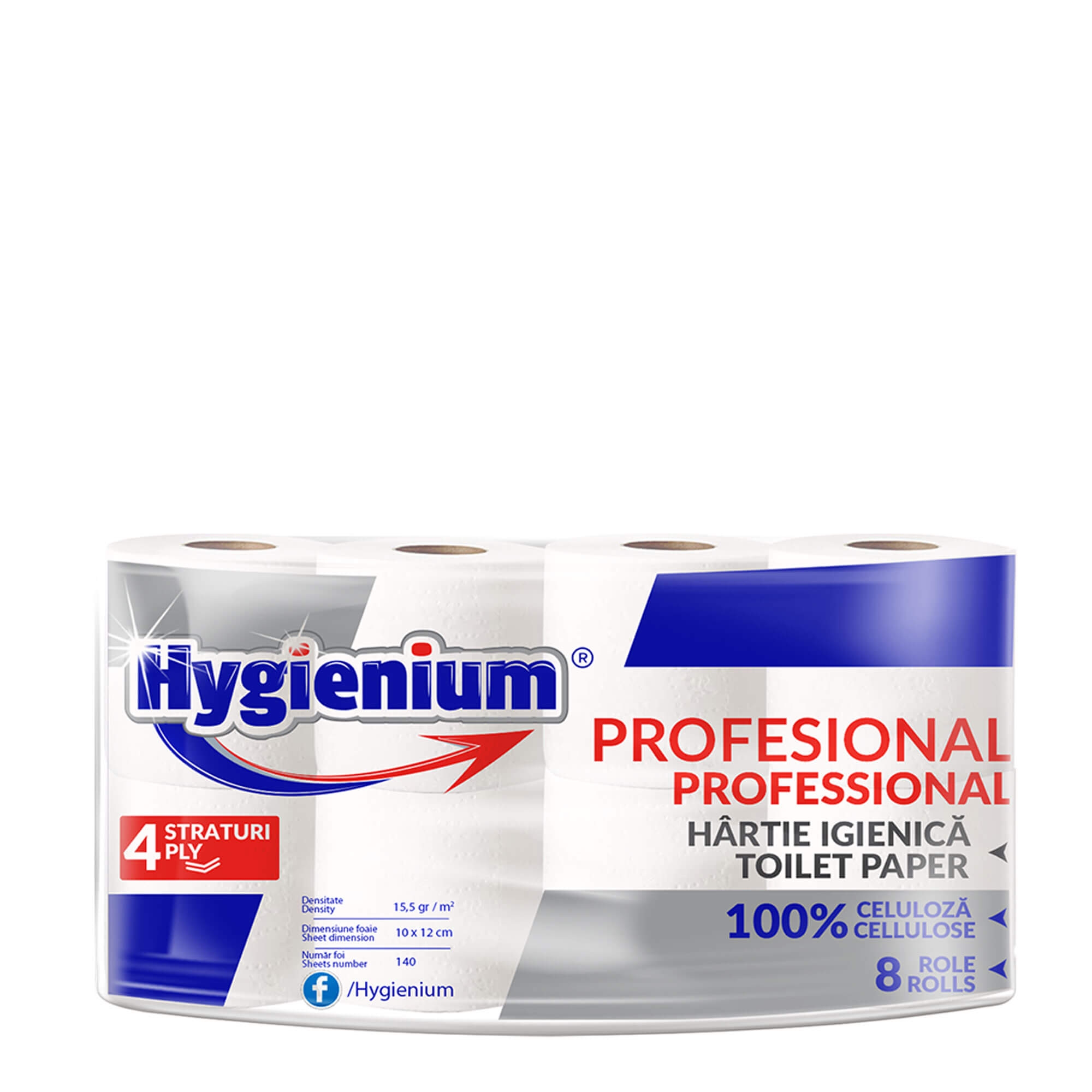 Hygienium Hartie igienica, 100% celuloza, 8 role