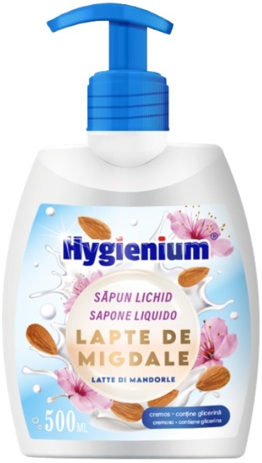 Sapun lichid cu lapte de migdale, 500 ml, Hygienium