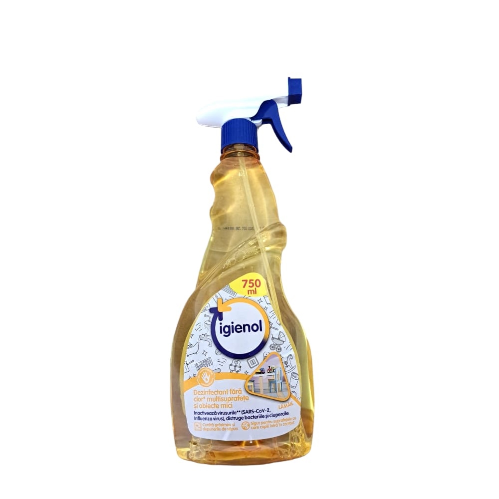 IGIENOL SOLUTIE SPRAY DEZINFECTANT MULTISUPRAFETE MiCI LEMON 750ML