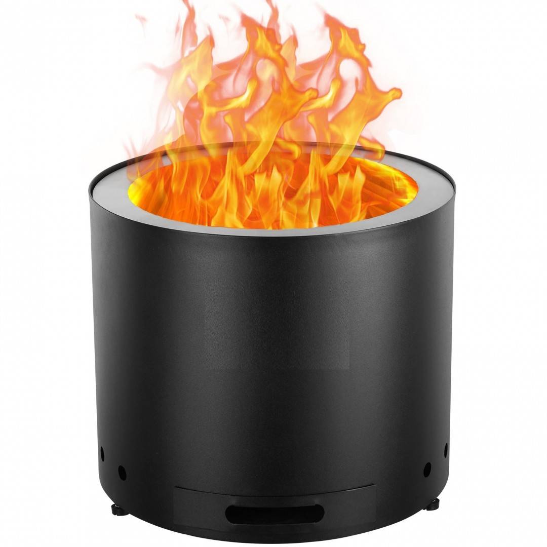 Incalzitor terasa fara fum, Vivatechnix Otel inoxidabil, Diametru 380 mm, Inaltime 320 mm, Negru