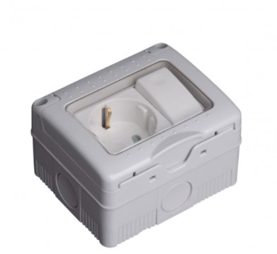 INTRERUPATOR SI PRIZA AG IP55 10A 250V SPN1309