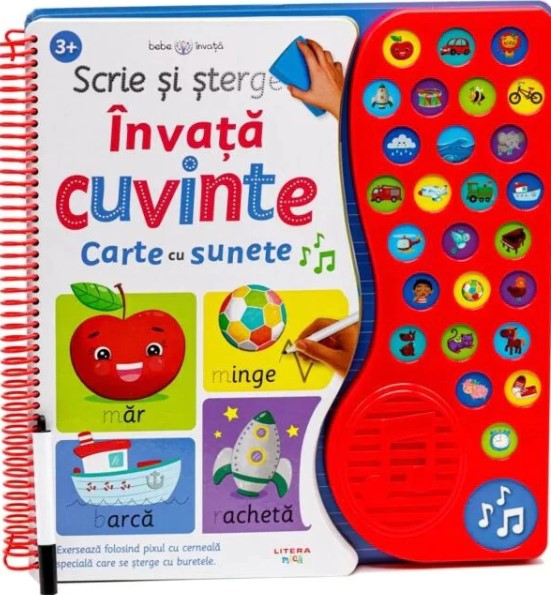 Scrie si sterge. Invata cuvinte. Carte cu sunete