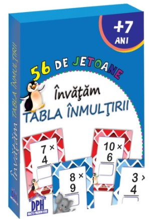 56 de jetoane. Invatam tabla inmultirii