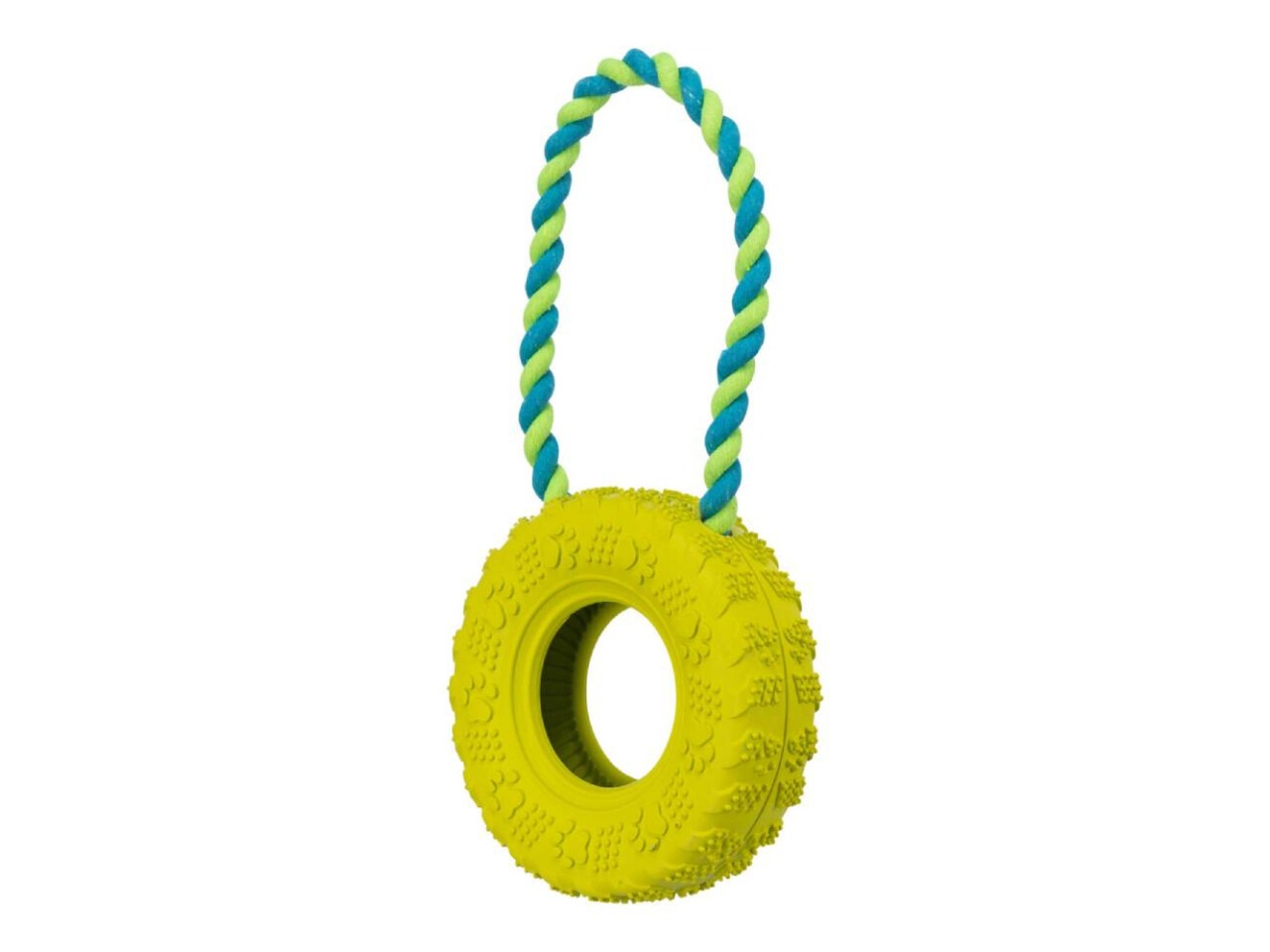 Trixie Jucarie Pentru Caini, Anvelopa Pe Sfoara, 15 cm/31 cm, Lime, 33702