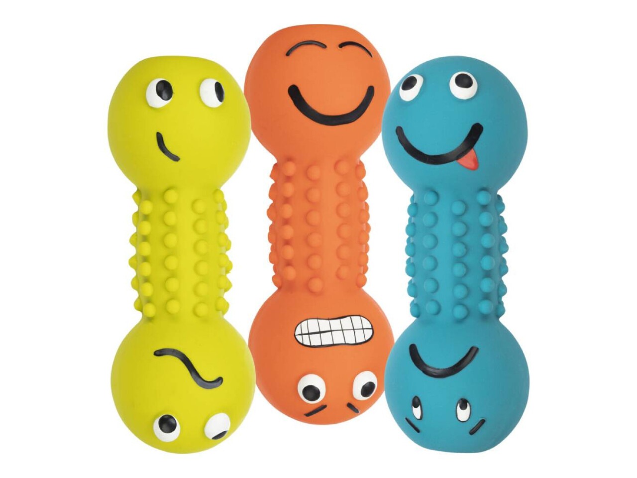 Trixie Jucarie Pentru Caini, Gantera Smiley, Latex, Cu Sunet, 19 cm, Diverse Culori, 35251