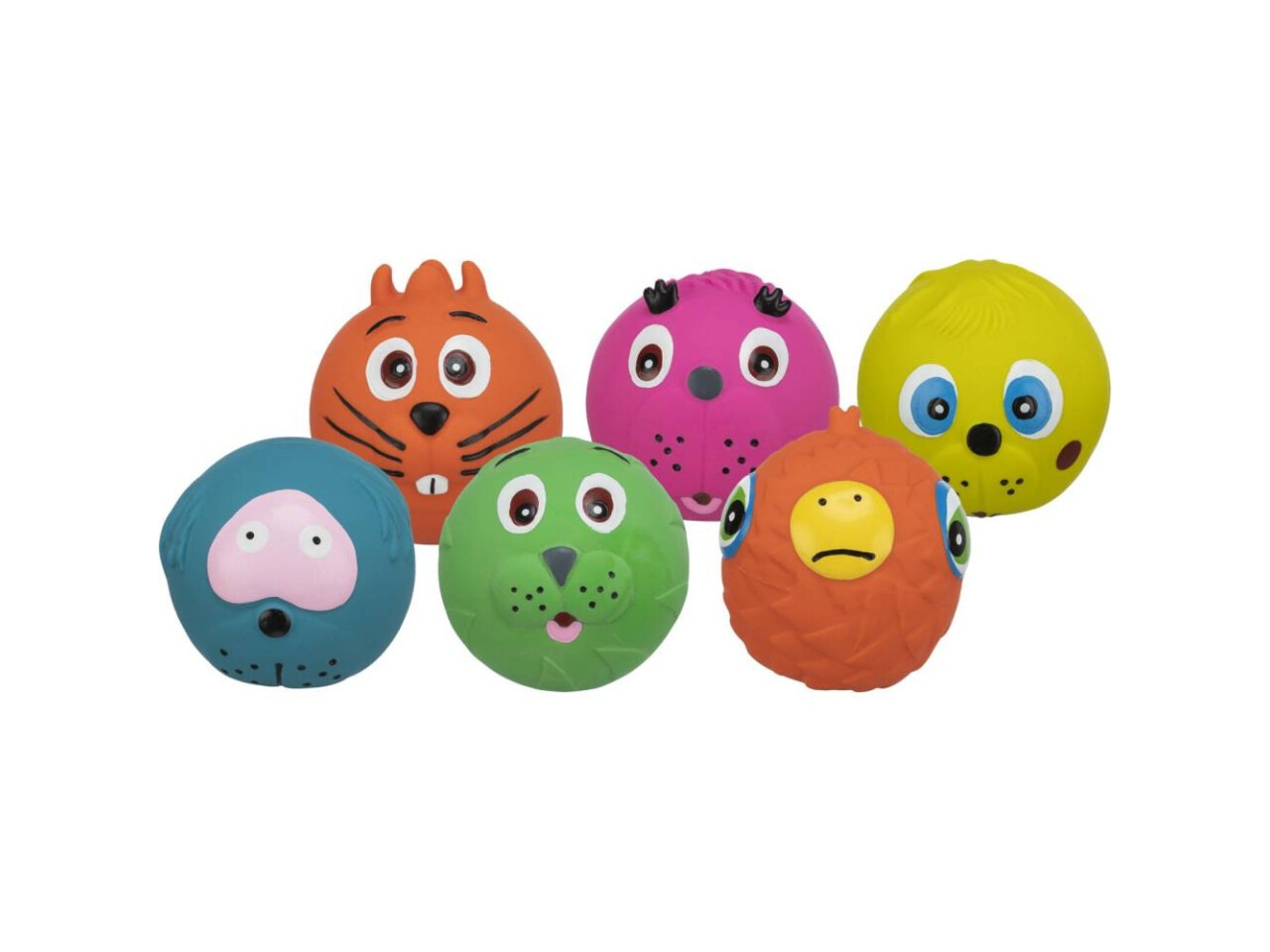 Trixie Jucarie Pentru Caini, Minge Chip Animal, Latex, Cu Sunet, 6 cm, Diverse Culori, 3504
