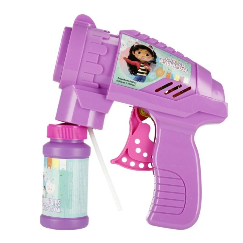 Jucarie pistol baloane din sapun cu solutie, My Bubble Gabby\'s Doll House, 528966, 60ml