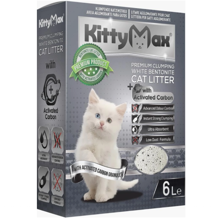 Asternut Igienic Premium Active Carbon pentru Pisici 6 L, KittyMax
