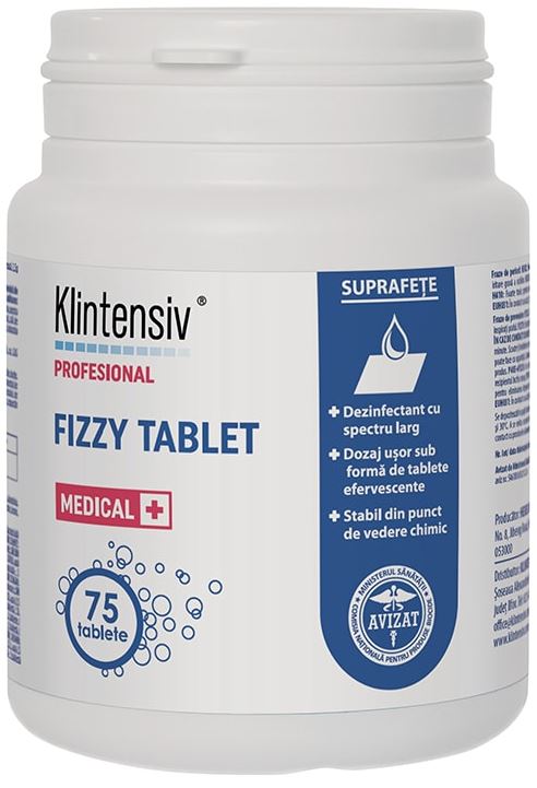Dezinfectant concentrat tablete clorigene 75 buc, Fizzy Tablet Klintensiv