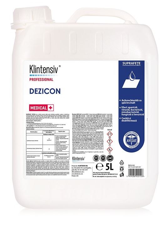 Dezinfectant concentrat de nivel inalt pentru suprafete 5L, Klintensiv Dezicon