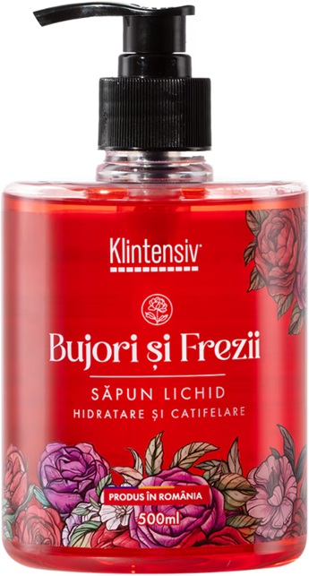 Sapun lichid pentru maini cu aroma de Bujori si Frezii, 500 ml, Klintensiv