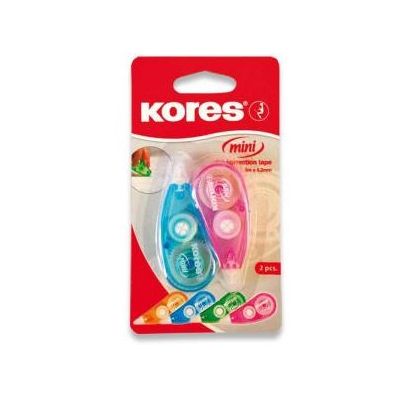 Banda corectoare Kores MINI, 3 m x 4. 2 mm, culori asortate, 2 bucati/blister (KS84121)