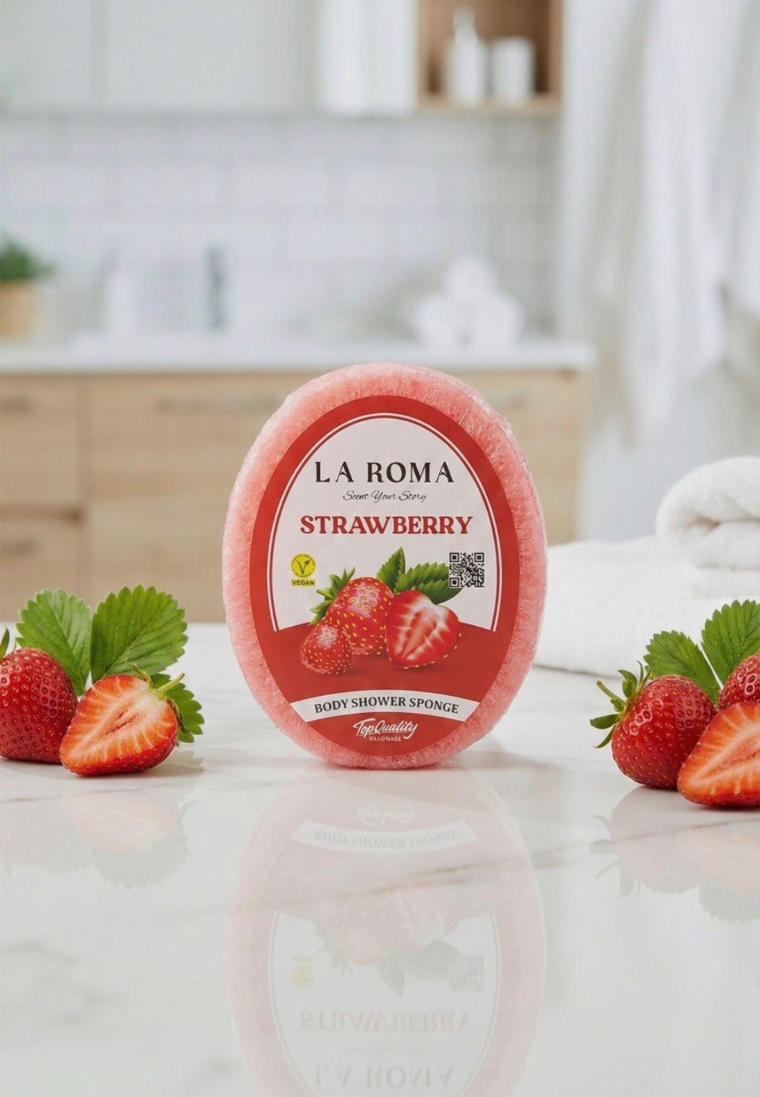 Burete cu sapun vegan, 130g, Strawberry, La Roma