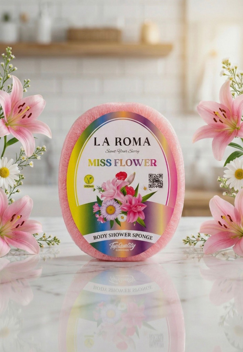 Burete cu sapun vegan, 130g, Miss Flower, La Roma