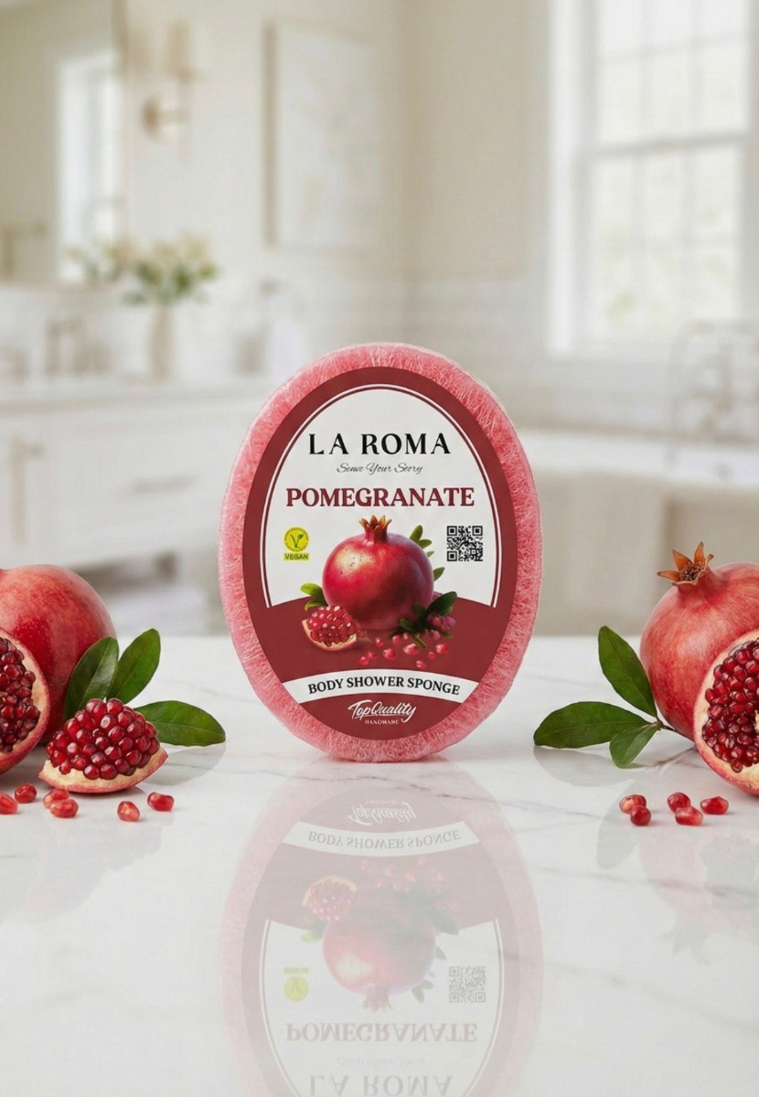Burete cu sapun vegan, 130g, Pomegranate, La Roma