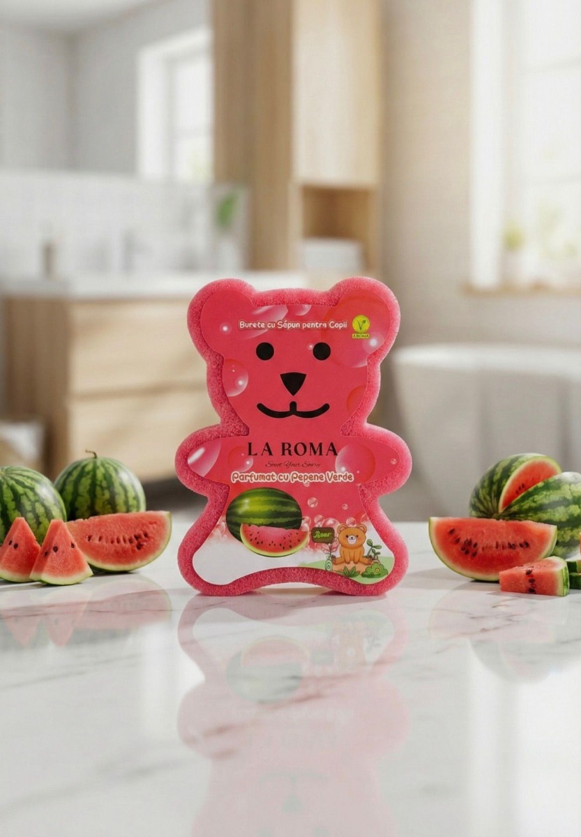 Burete cu sapun vegan, 150g, Ursulet, Parfumat cu Pepene Verde, La Roma