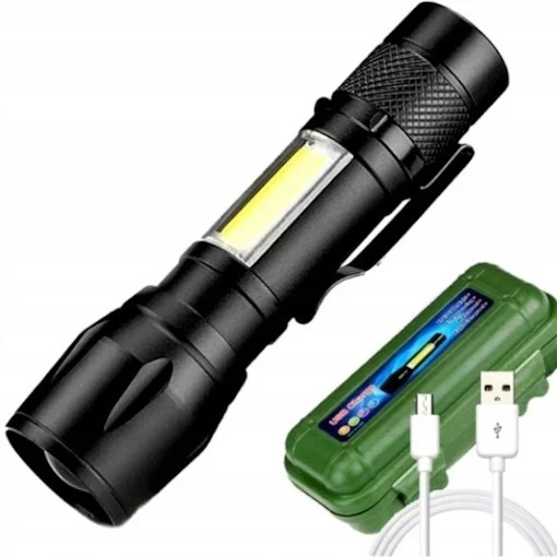 Lanterna din aluminiu LED cu zoom, acumulator si incarcare USB, VL676 V-111198 VARGO