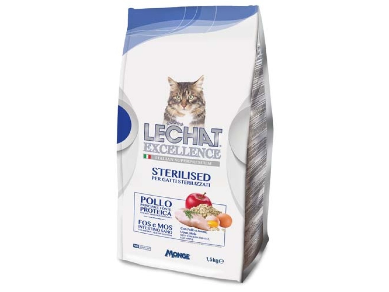 Monge Hrana Uscata Pentru Pisici, LeChat Excellence Steril, Cu Pui, 1.5 kg