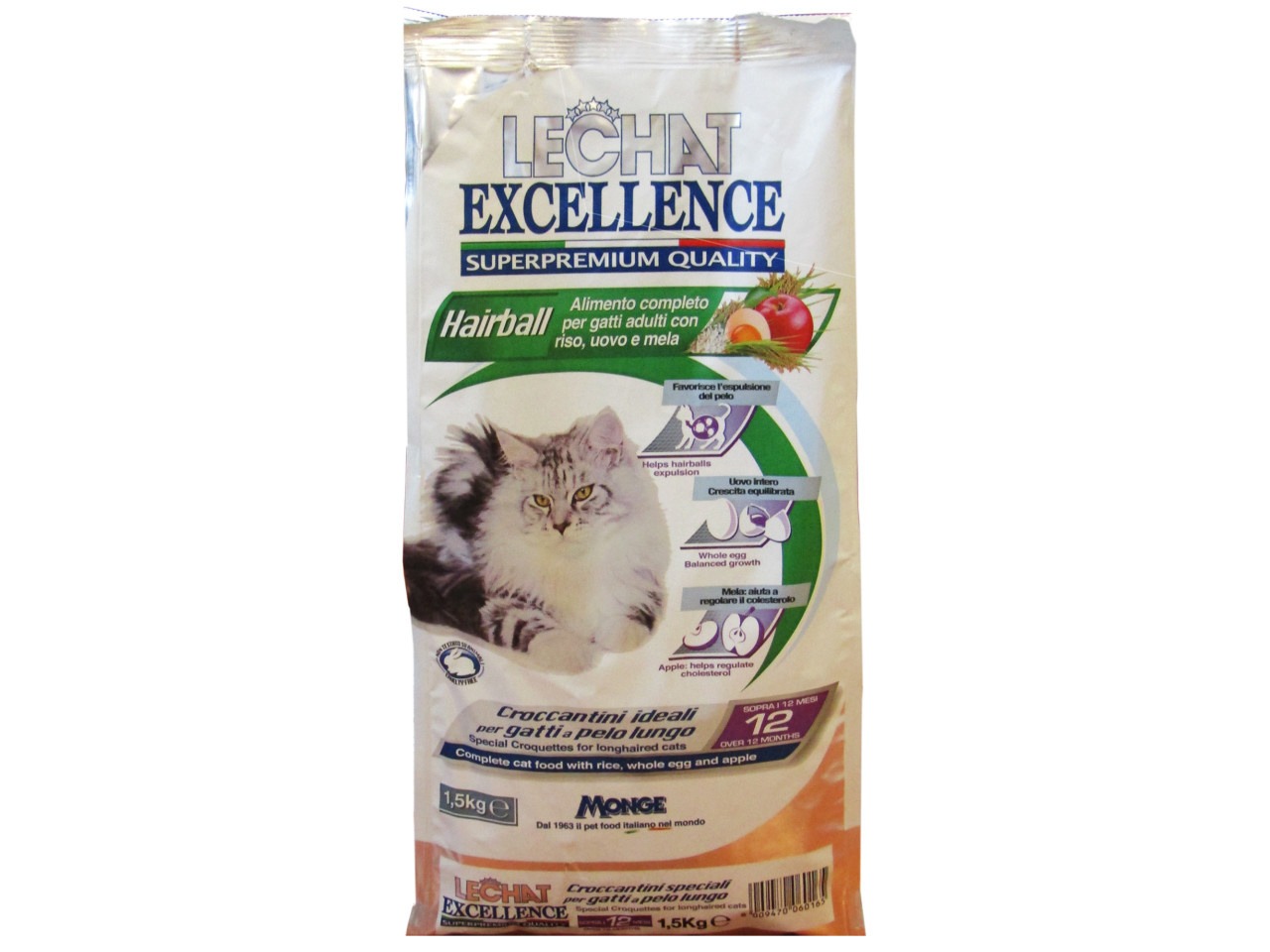 Monge Hrana Uscata Pentru Pisici, Lechat Excellence Hairball, 1.5 kg