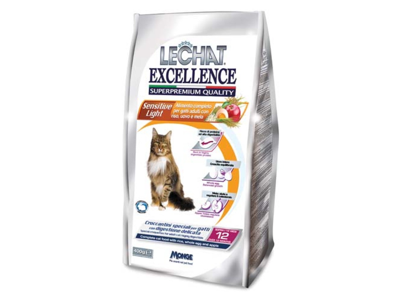 Monge Hrana Uscata Pentru Pisici, LeChat Excellence Sensitive Light, 400 g