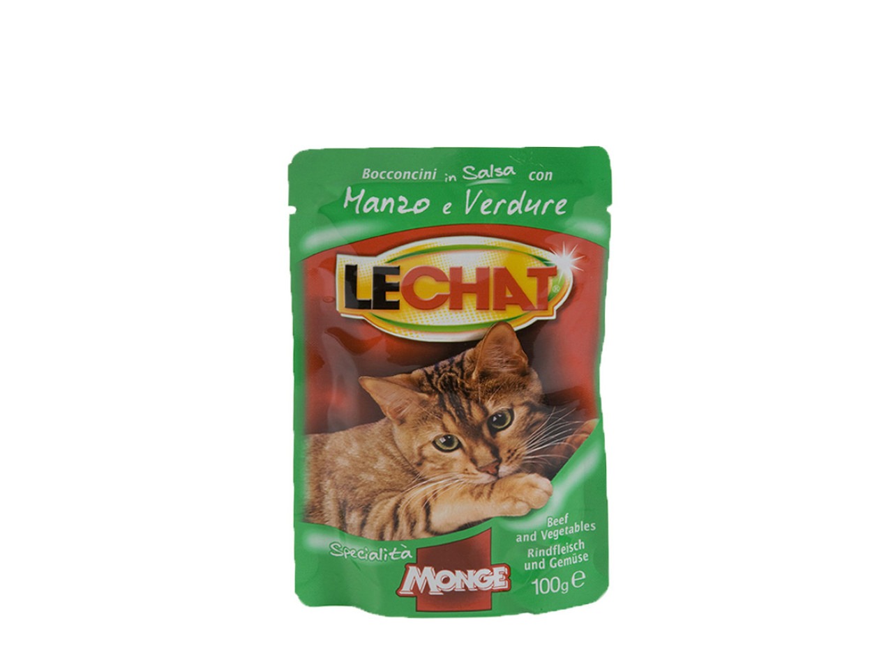 Monge Hrana Umeda Pentru Pisici, LeChat, Cu Vita Si Legume, 100 g