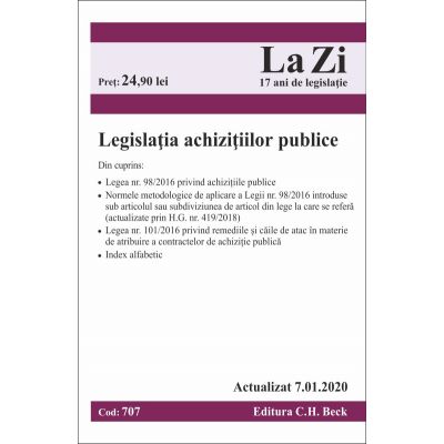 Legislatia achizitiilor publice. Actualizat 07-Ian-2020