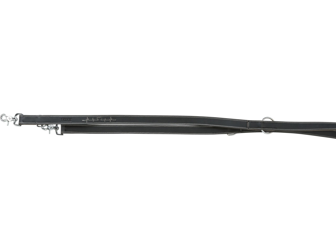 Trixie Lesa Piele Rustic Heartbeat Reglabil, M-L: 2 m/20 mm, Negru, 18982