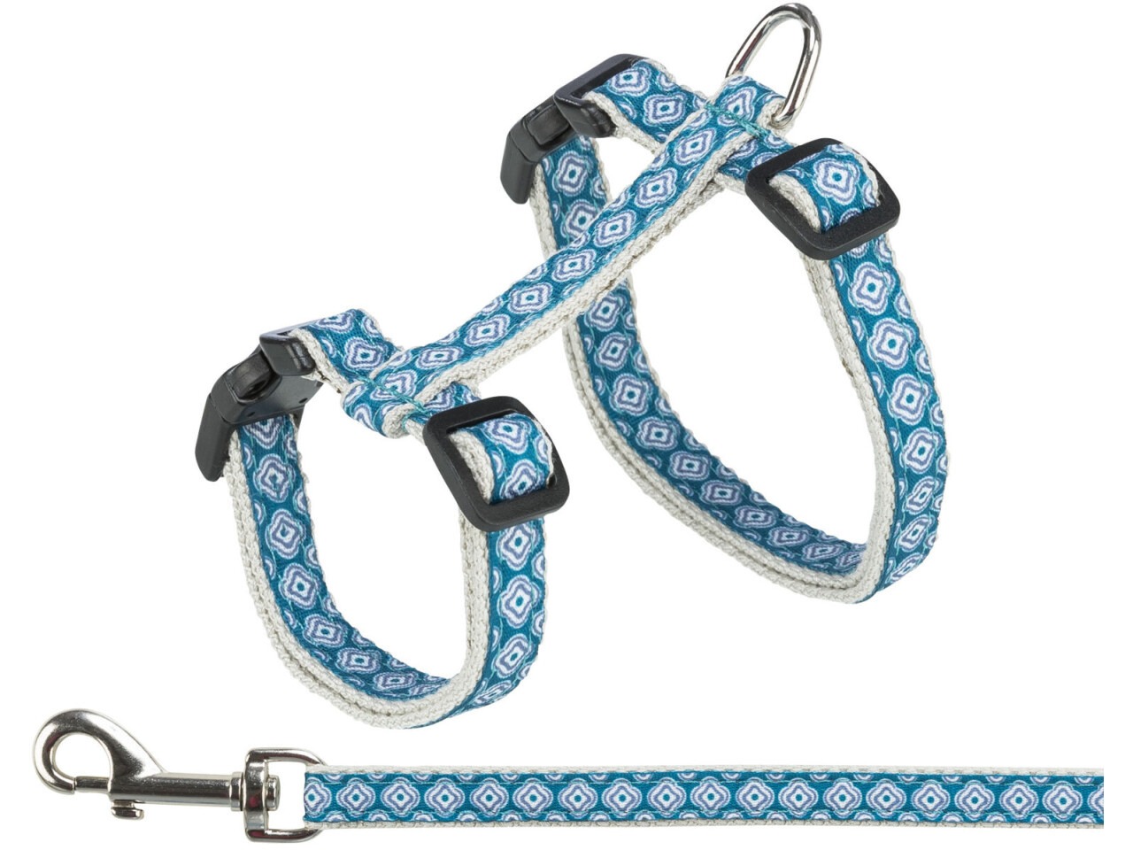 Trixie Ham si Lesa Pentru Pisici, 27-45 cm/13 mm, 1.20 m, Gri/Albastru, 41903