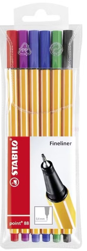Liner Stabilo Point 88 0. 4 mm 6 buc/set  SW168806