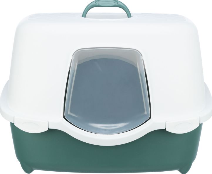 Litiera Davio Top, Cu Capac Si Filtru De Carbon, 56 x 39 x 39 cm, Verde/Alb, 40570