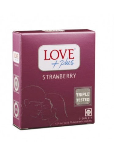 LOVE PLUS PREZERVATIVE STRAWBERRY 3BUC