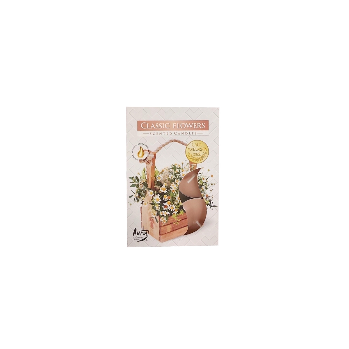 LUMANARE PASTILA P15-336 CLASSIC FLOWERS 6BUC/SET