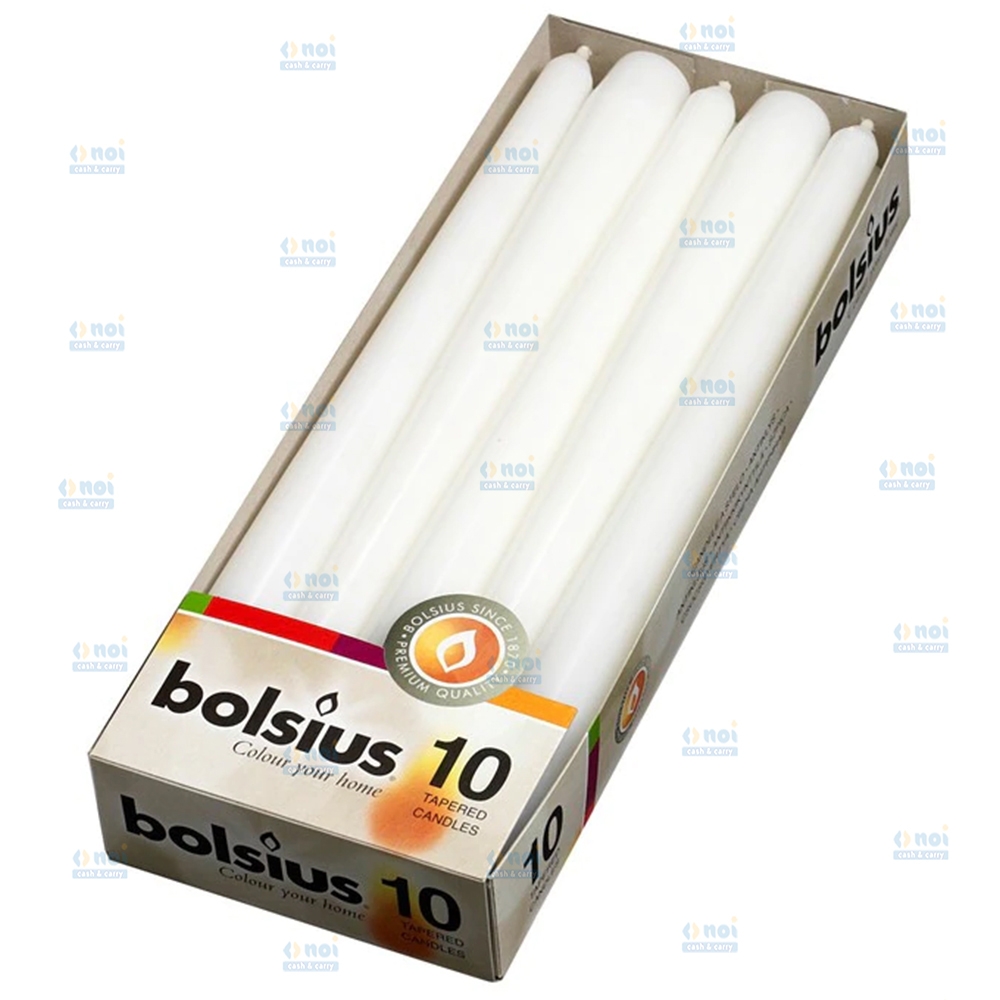 LUMANARI CILINDRICE BOLSIUS ALB CIB 10-202 10BUC/SET