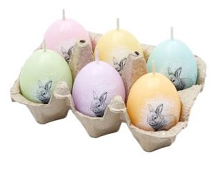 Set lumanari multicolore, forma ou- iepure