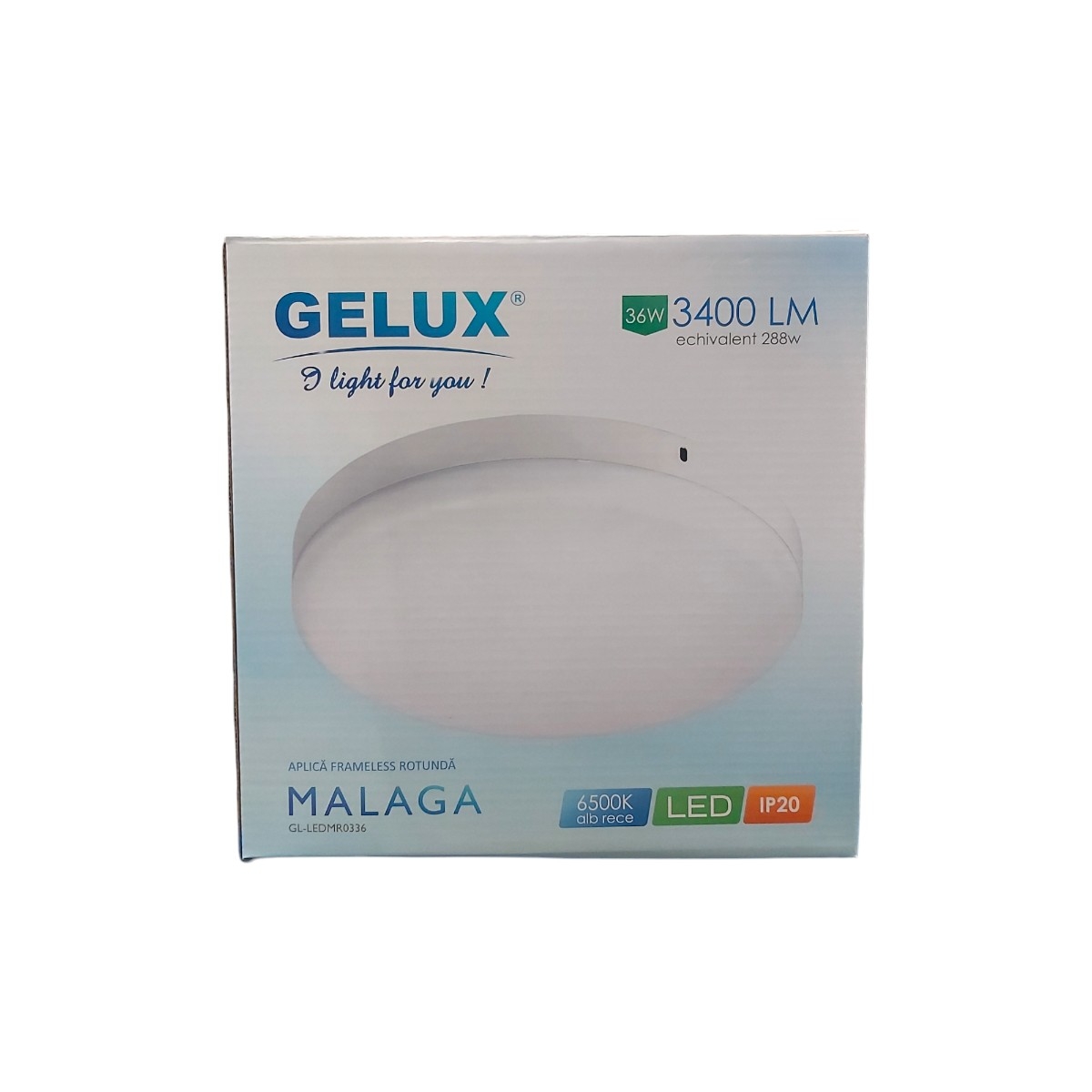 MALAGA PLAFONIERA ROTUNDA 36W 225X45 MM 3400LM 6500K