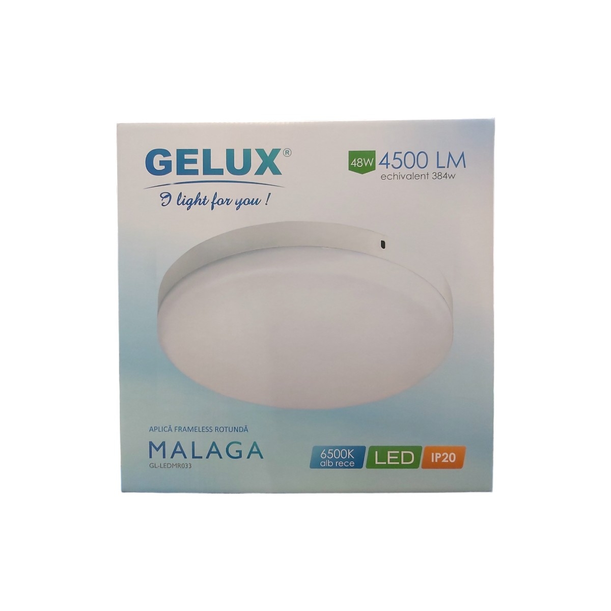 MALAGA PLAFONIERA ROTUNDA 48W 300X45 MM 4500LM 6500K