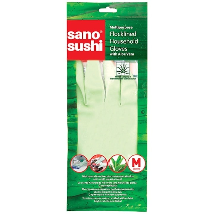 Manusi menaj cu aloe vera Sano, M, 24 buc