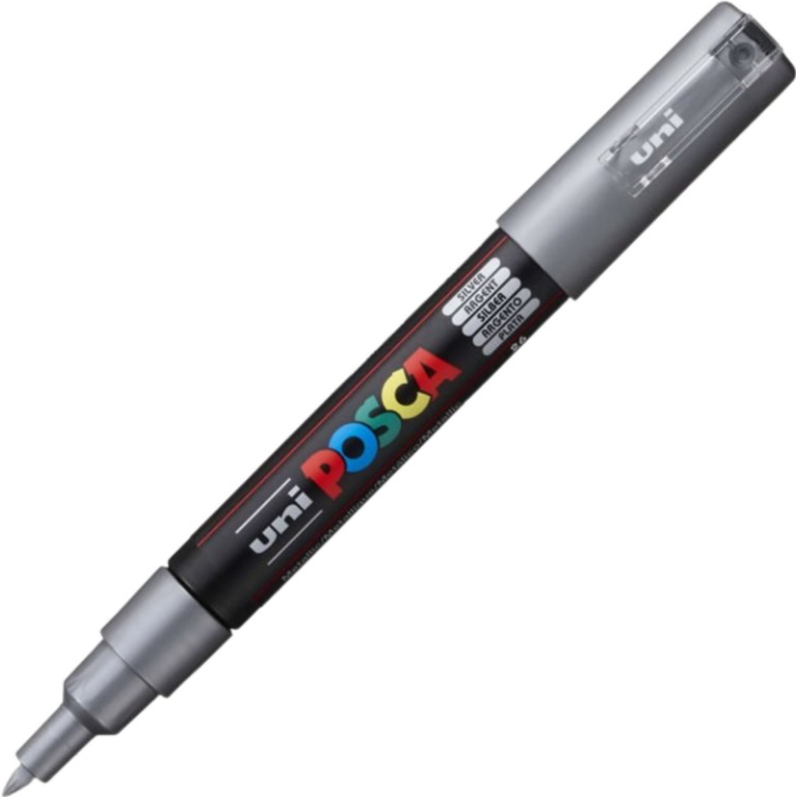 Marker UNI PC-1M 0. 7 mm argintiu Posca M230