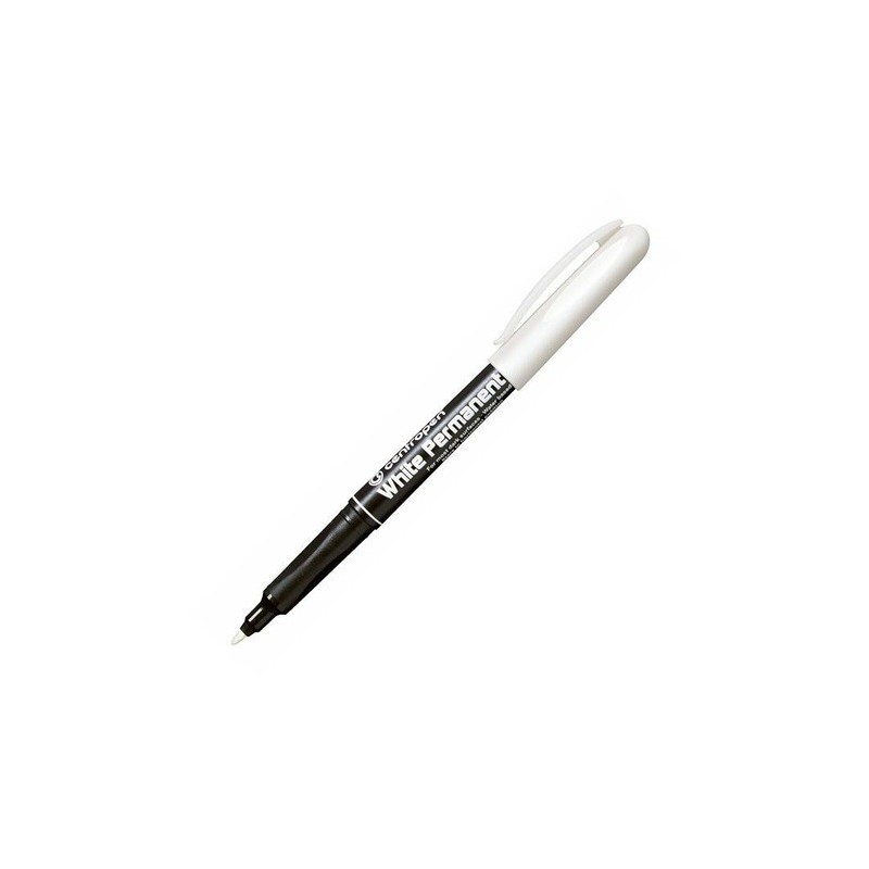 Marker permanent Centropen 2686, varf rotund, 1.2mm, alb