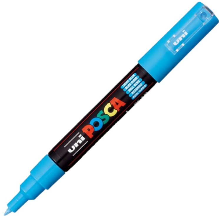 Marker UNI PC-1M 0. 7 mm albastru deschis Posca M260