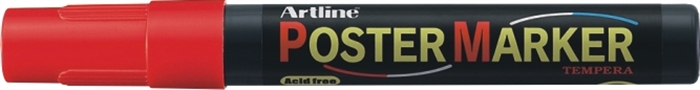 Marker pentru poster ARTLINE, corp plastic, varf rotund 2mm - rosu