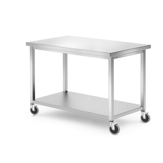 Masa mobila cu raft, insurubata, adancime: 600 mm., HENDI, Kitchen Line, 1200x600x(H)850mm