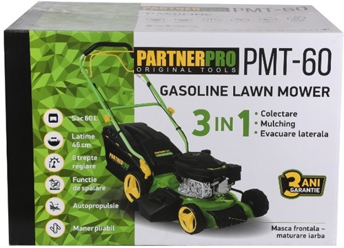 Mașină de tuns iarba pe benzină PARTNERPRO PMT-60, 60L, 4T, 3CP