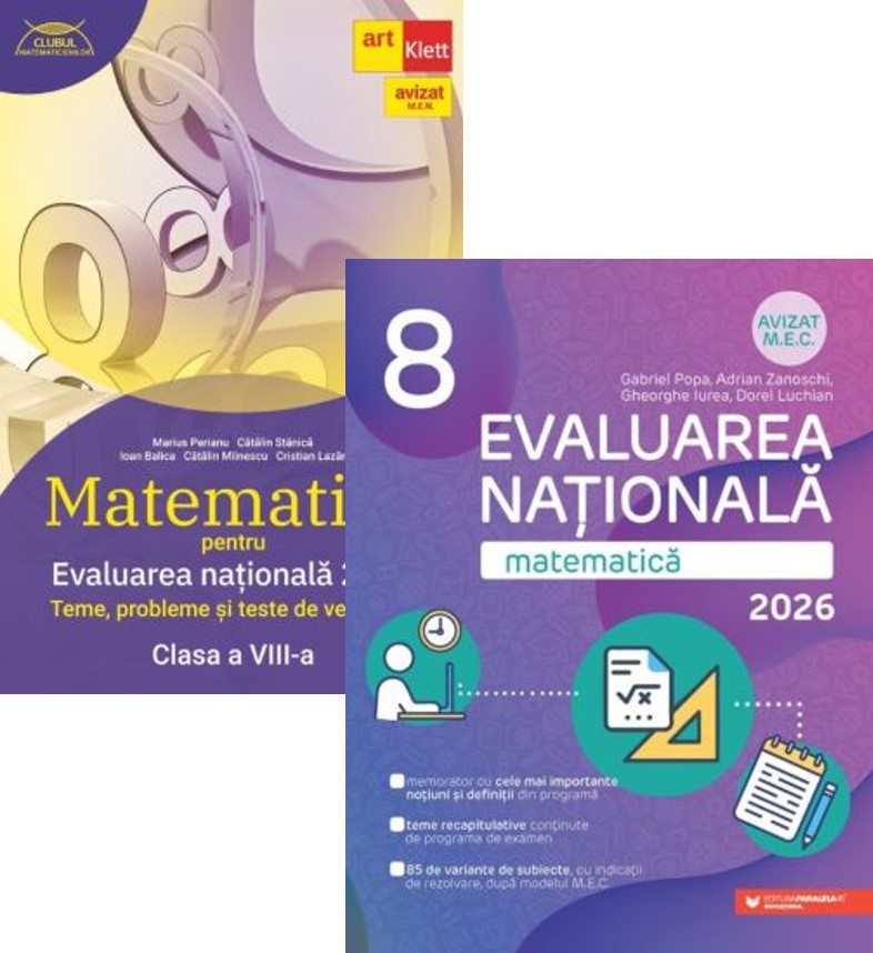 Pachet Evaluarea Nationala  2026 Matematica pentru clasa a 8-a - Marius Perianu Gabriel Popa