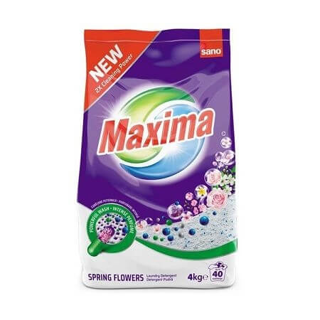 Sano Maxima Detergent pudra pentru haine/rufe Spring Flowers, 4Kg