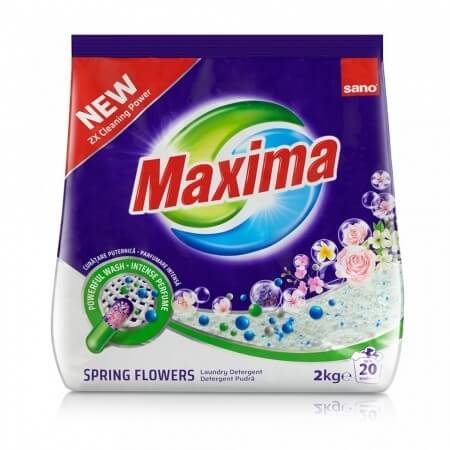 Sano Maxima Detergent pudra pentru haine/rufe, Spring Flowers, 2 Kg