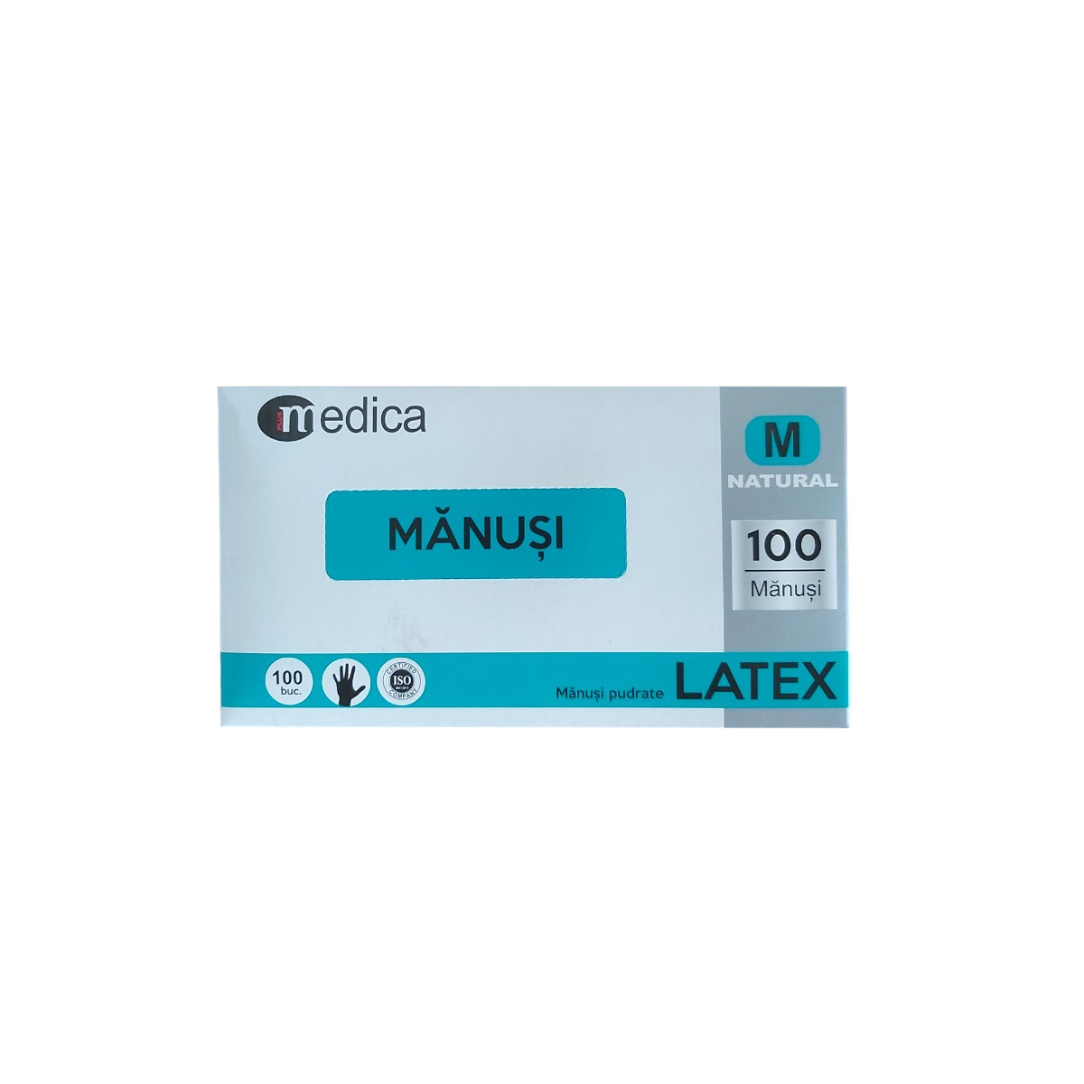 MEDICA MANUSI LATEX EXAMINARE PUDRATE M 100BUC/CUTIE