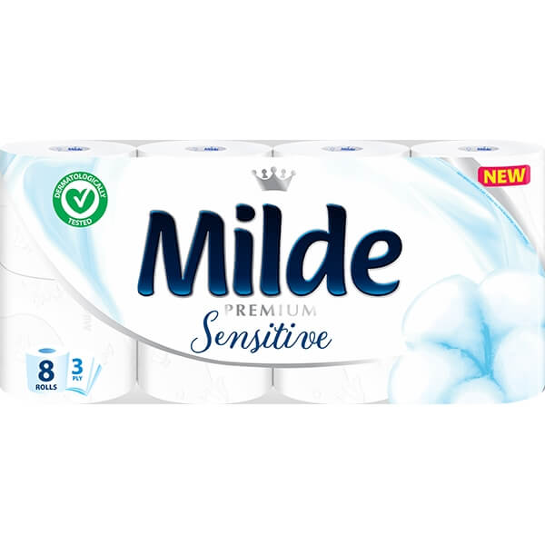 Milde Premium Hartie Igienica Sensitive, 8 role