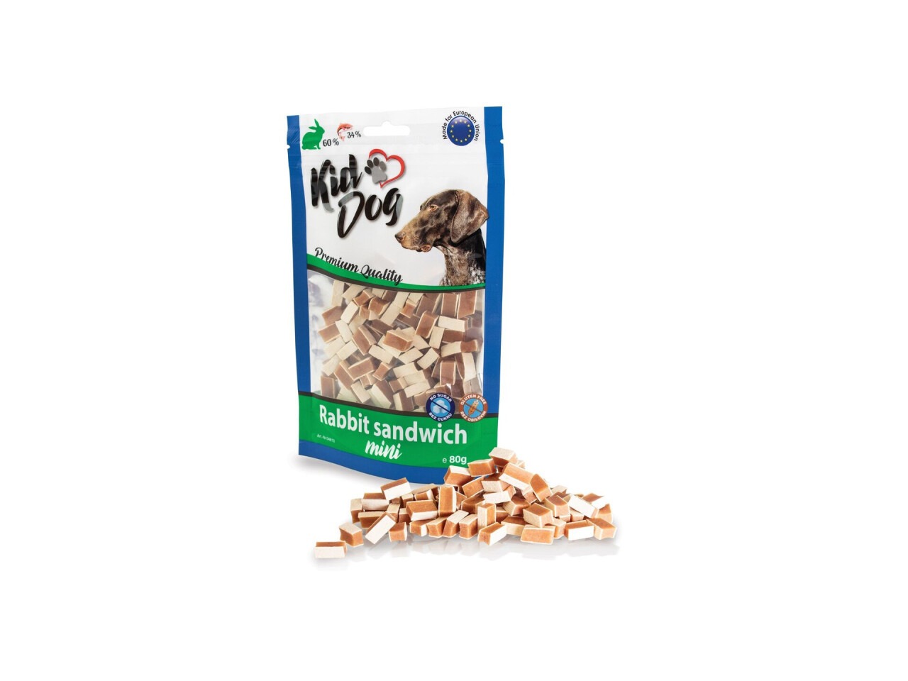 KidDog Recompense Pentru Caini, Mini Sandwich Cu Iepure, 80 g, A04813